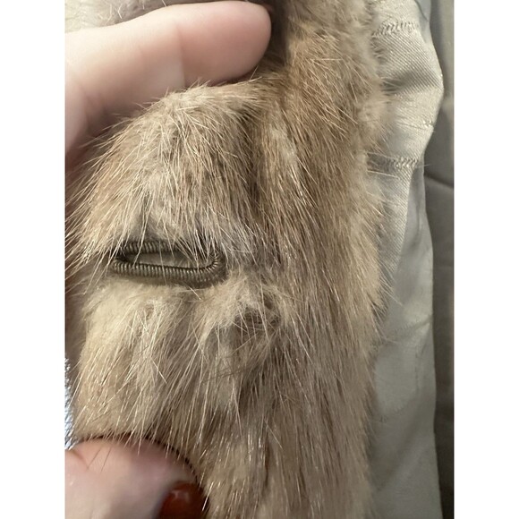 Vintage Mink Fur Coat Women S/M White & Brown Two Tone Stroller Length 1970s - Picture 6 of 9